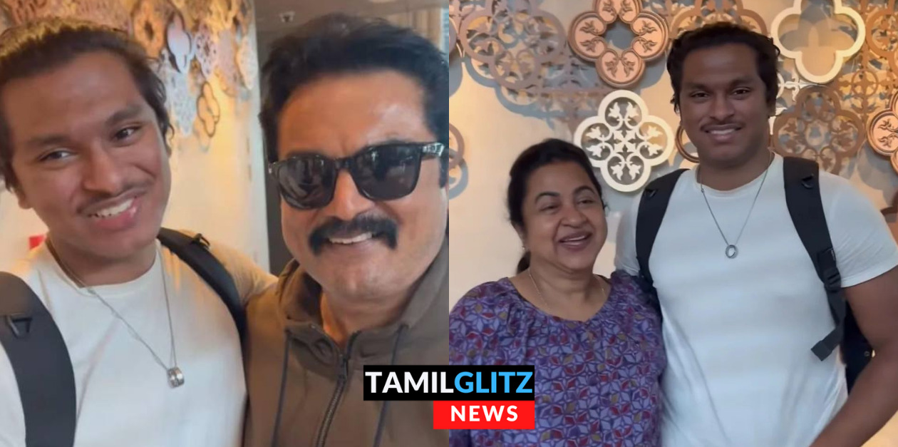 தோளுக்கு மேல் வளர்ந்து தோழனாகி நிற்கும் மகன்.! ராதிகா சரத்குமார் மகனின் recent போட்டோஸ்.! 111