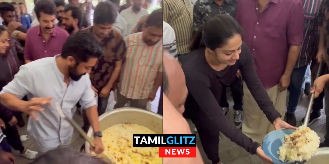 Shooting Spot-ல் பிரியாணி கிளறிய சூர்யா.! எனக்கு கொஞ்சம் வைங்க.! கேட்டு வாங்கி சாப்பிட ஜோதிகா.! 75