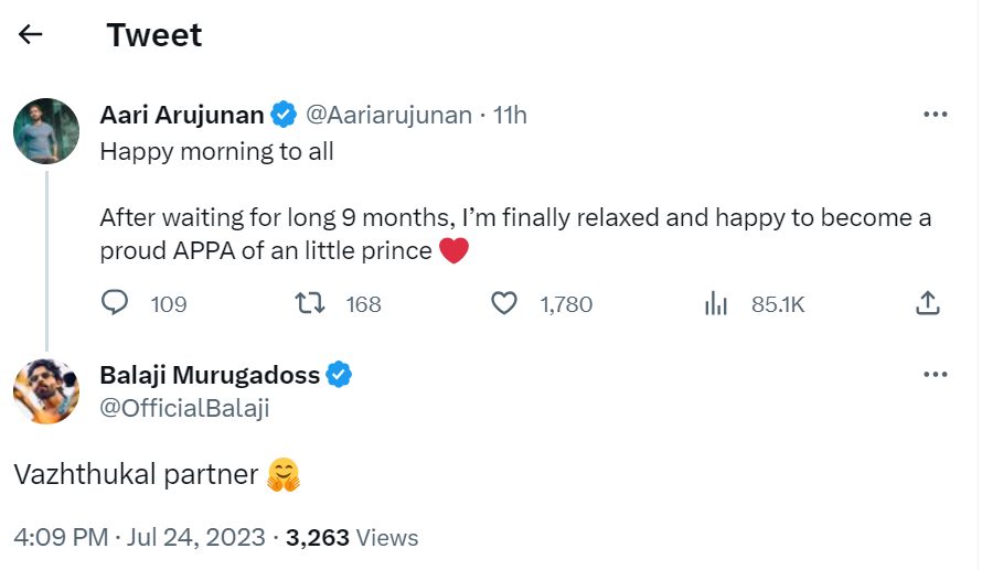 குட்டி இளவரசனுக்கு தகப்பன் ஆனேன்.! மீண்டும் அப்பாவானதை அறிவித்த பிக்பாஸ் ஆரி.! 7