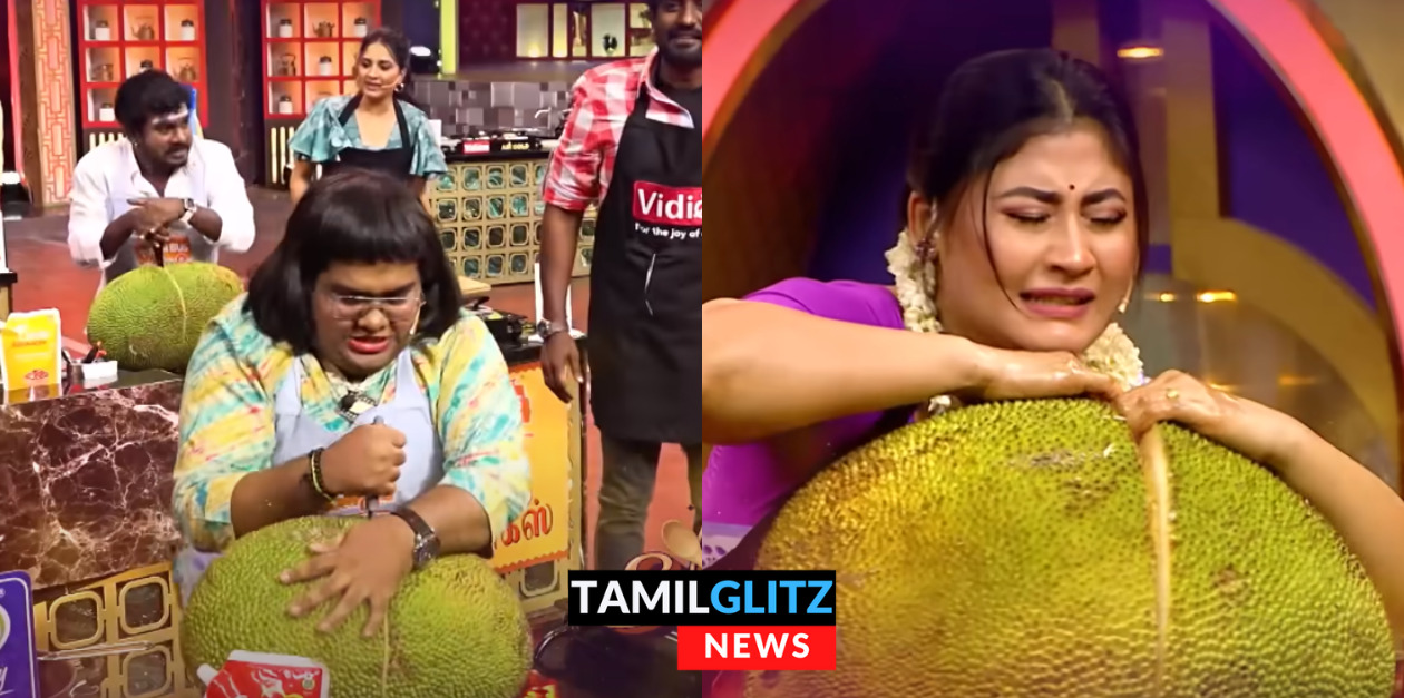 பலாப்பழத்தில் சிப்ஸ் போட சொன்ன நடுவர்கள்.! பழத்தை பிரிக்க முடியாமல் மல்லு கட்டும் கோமாளிகள்.! 187
