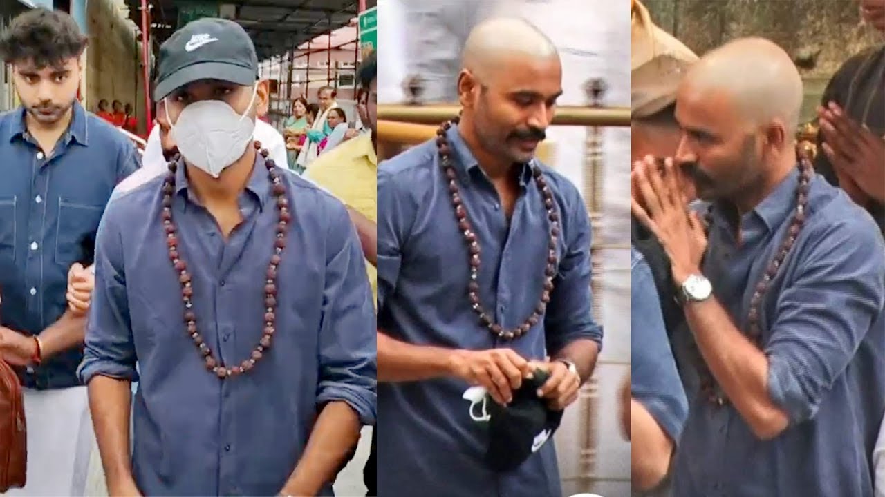 கழுத்தில் ருத்ராட்சம், தலையில் மொட்டை.! மகன்களுடன் திருப்பதியில் மொட்டை போட்ட தனுஷ்.! 9