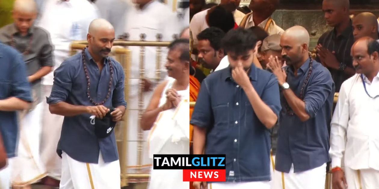 கழுத்தில் ருத்ராட்சம், தலையில் மொட்டை.! மகன்களுடன் திருப்பதியில் மொட்டை போட்ட தனுஷ்.! 55