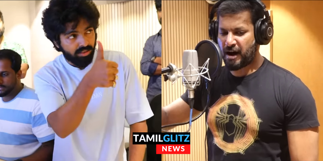 Mark Antony படத்துக்காக வெறித்தனமாக பாடும் விஷால்.! அட்டகாசமான Video-வை வெளியிட்ட படக்குழு.! 141