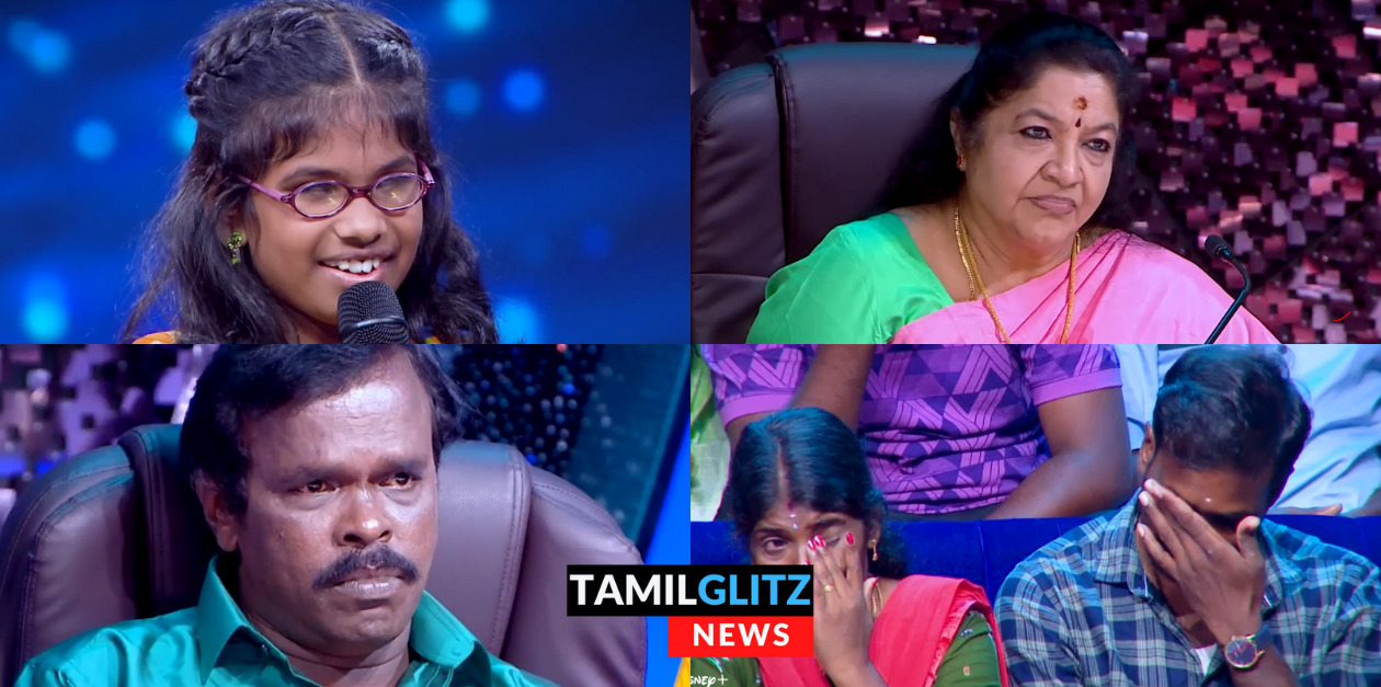 பார்வையற்ற சிறுமி பாடிய பாடல்.! கண்கலங்கி அழுத ஒட்டு மொத்த அரங்கம்.! சூப்பர் சிங்கரில் நடந்த நெகிழ்ச்சி சம்பவம்.! 109