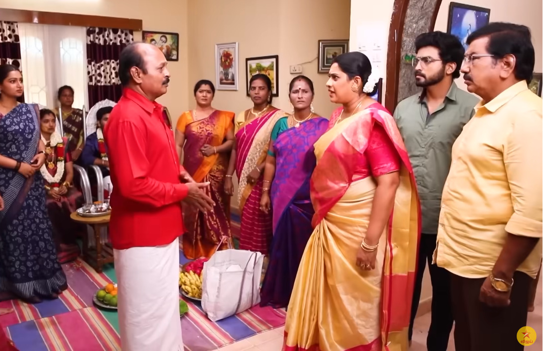 வளைகாப்பில் குழந்தை இல்லாதவர் என்று சரஸ்வதியை அசிங்கப்படுத்திய பெண்.! வெளுத்து வாங்கிய கோதை.! 3