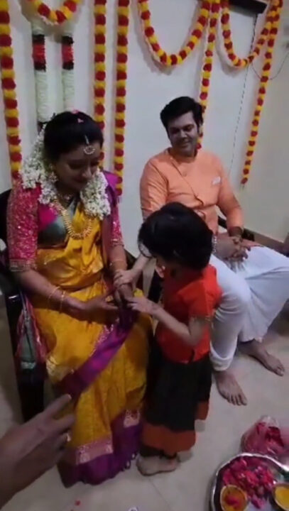கர்ப்பமாக இருப்பதை அறிவித்த கணேஷ் வெங்கட்ராம் மனைவி.! வீட்டிலேயே எளிமையாக நடந்த வளைகாப்பு.! 11