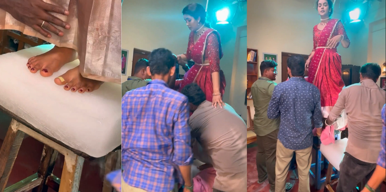 சீரியலுக்காக நாள் முழுவதும் ஐஸ் கட்டியில் நின்ற சைத்ரா.! வைரலாகும் வீடியோ இதோ.! 3