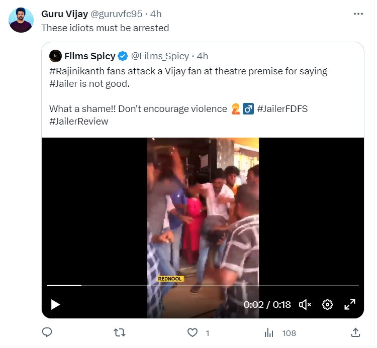 விஜய் ரசிகரை தாக்கிய ரஜினி ரசிகர்கள்.! பதிலுக்கு ஜெயிலர் படத்தை வச்சி செய்யும் விஜய் ரசிகர்கள்.! 23