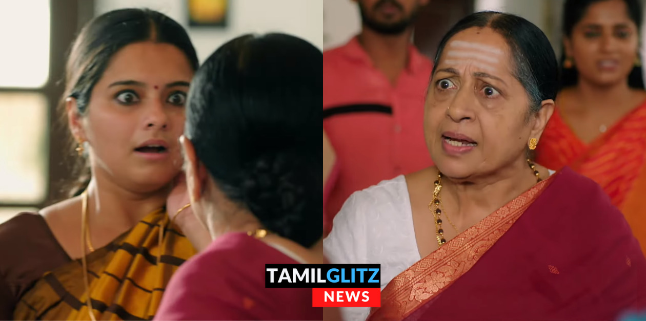 நந்தினி கன்னத்தில் ஓங்கி ஒரு அறை விட்ட விசாலாட்சி.! நிலை குலைந்து போன நந்தினி.! 19