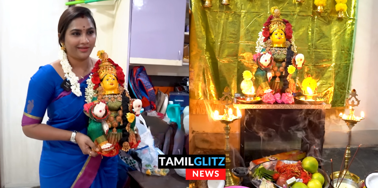 கணவருக்காக வீட்டில் வரலக்ஷ்மி பூஜை செய்த மைனா நந்தினி.! அலங்காரம் ரொம்ப அழகா இருக்கு மைனா.! 147