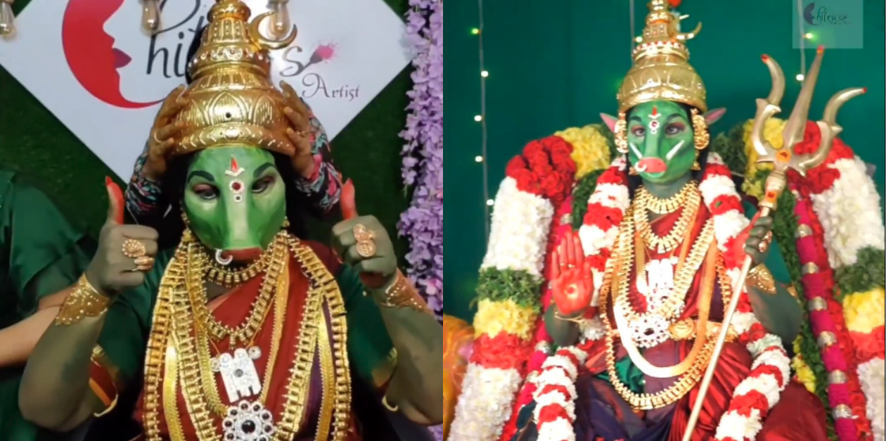 வராஹி அம்மனாக மாறிய ரோபோ ஷங்கர் மனைவி ப்ரியங்கா ஷங்கர்.! அவரே வெளியிட்ட வீடியோ.! 3