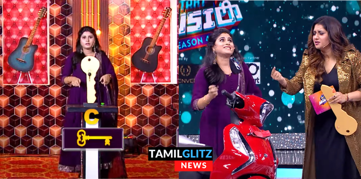 ஸ்டார்ட் மியூசிக் வரலாற்றில் முதல் முறை.! பைக்கை தட்டி தூக்கிய பாக்கியலட்சுமி நடிகை ரித்திகா.! 99