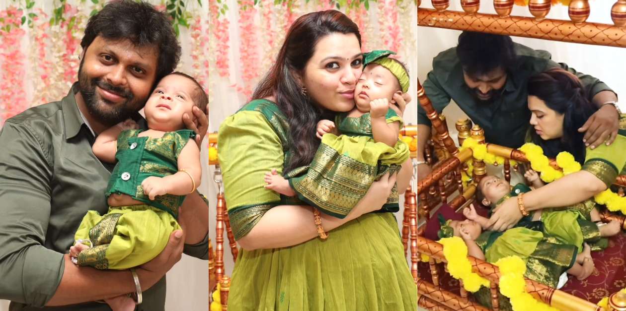 இரட்டை குழந்தைகளுக்கு பெயர் சூட்டு விழா நடத்திய சன் டிவி 'சந்திரலேகா' சீரியல் நடிகை ஸ்வேதா.! 13