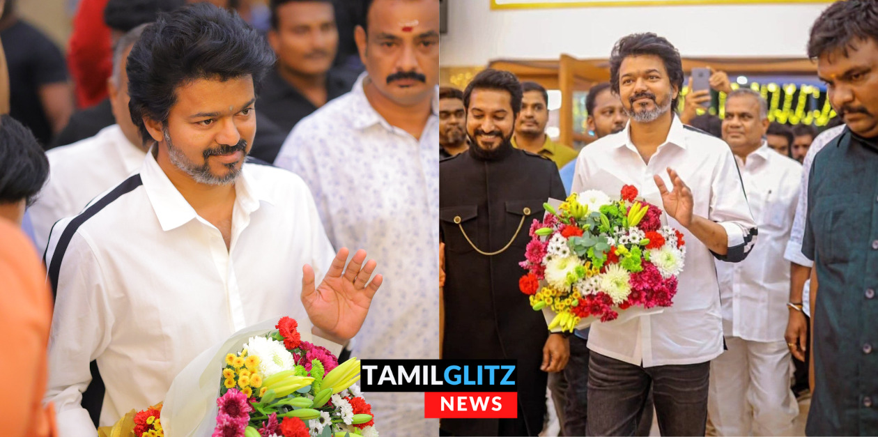 'லியோ' தயாரிப்பாளர் மகன் திருமணம்.! வெள்ளை நிற உடையில் மாஸ் என்ட்ரி கொடுத்த தளபதி.! 1