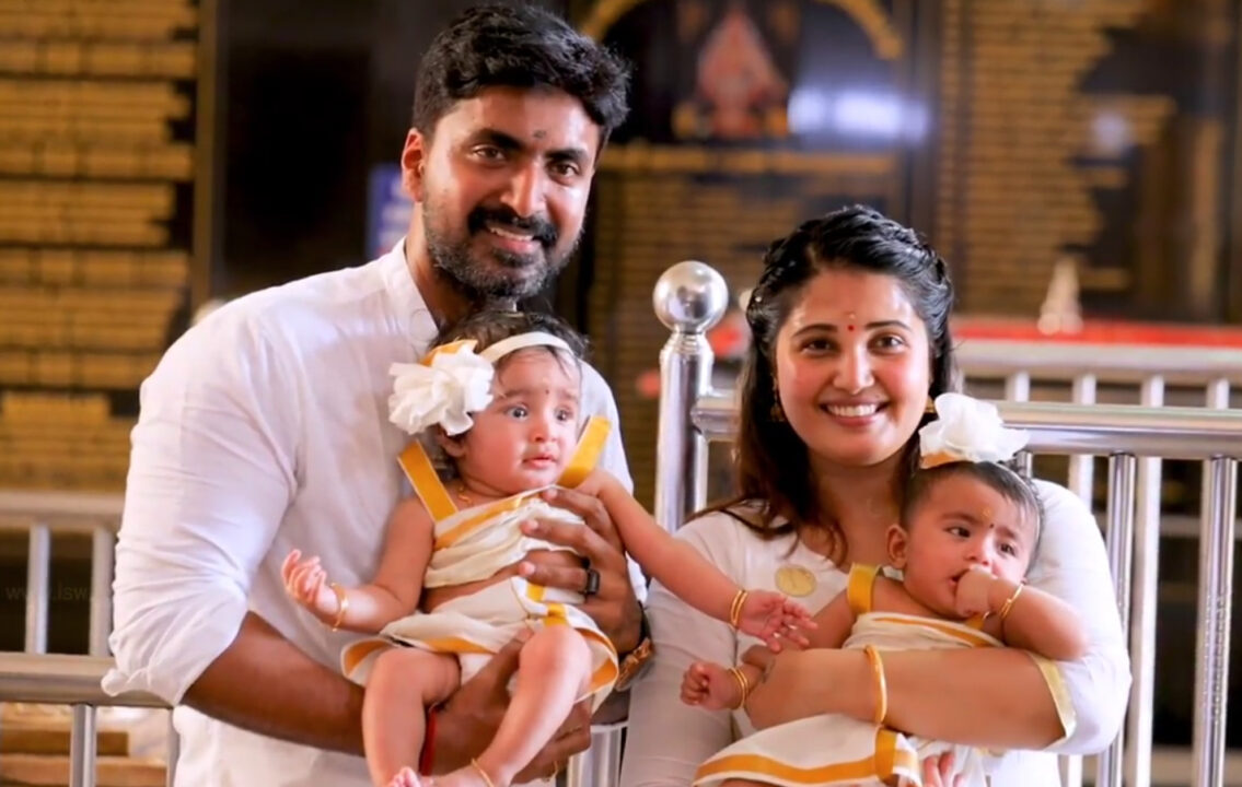 முதல் முறையாக தனது இரட்டை குழந்தைகளின் முகத்தை காட்டிய நடிகர் பிரஜின்.! அழகிய புகைப்படங்கள்.! 3