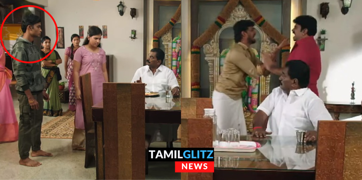 காதலனை வீட்டிற்கு அழைத்து வந்து அதிர்ச்சி கொடுத்த தர்ஷினி.! ரகளை செய்யும் கரிகாலன்.! 13