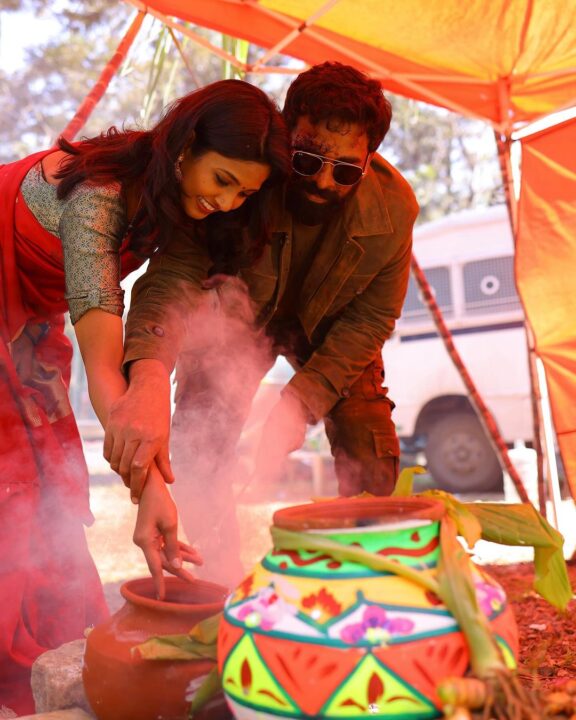 ஷூட்டிங் ஸ்பாட்டில் தங்களது தல பொங்கலை கொண்டாடிய அசோக் செல்வன் - கீர்த்தி பாண்டியன்.! 3
