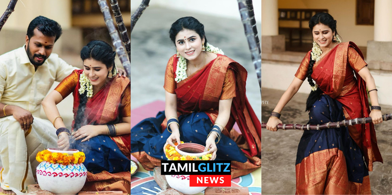 கணவருடன் பொங்கல் திருநாளை கொண்டாடிய 'பாக்கியலட்சுமி' சீரியல் நடிகை ரித்திகா.! 59