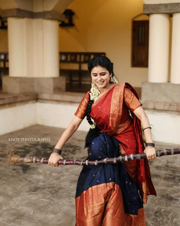 கணவருடன் பொங்கல் திருநாளை கொண்டாடிய 'பாக்கியலட்சுமி' சீரியல் நடிகை ரித்திகா.! 13