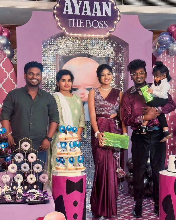 மகனின் முதல் பிறந்தநாளை பிரம்மாண்டமாக கொண்டாடிய 'சூப்பர் சிங்கர்' அஜய் கிருஷ்ணா.! Photos உள்ளே.! 7
