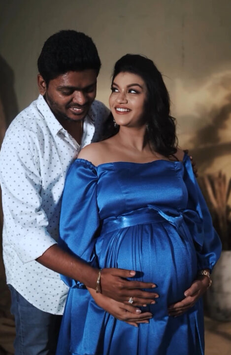 "நிறைமாத நிலவே வா வா.." Cute ஆக மெட்டர்னிட்டி போட்டோஷூட் நடத்திய நடிகை ஸ்ரீதேவி அசோக்.! 5