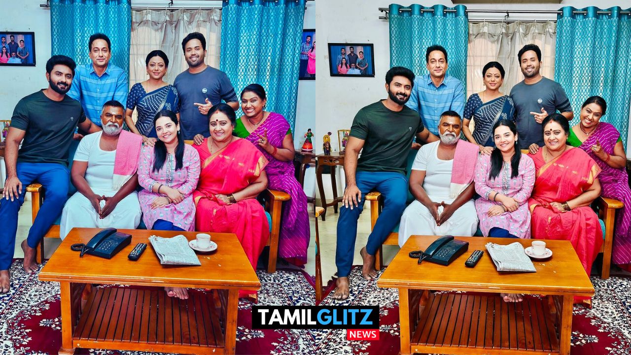 பாக்கியா வீட்டிற்கு வந்து அனைவருடன் சேர்ந்து நிற்கும் கோபி..! ராதிகாவை கைவிட்டாரா கோபி... ! ஷூட்டிங் ஸ்பாட் புகைப்படங்கள் வைரல் 131