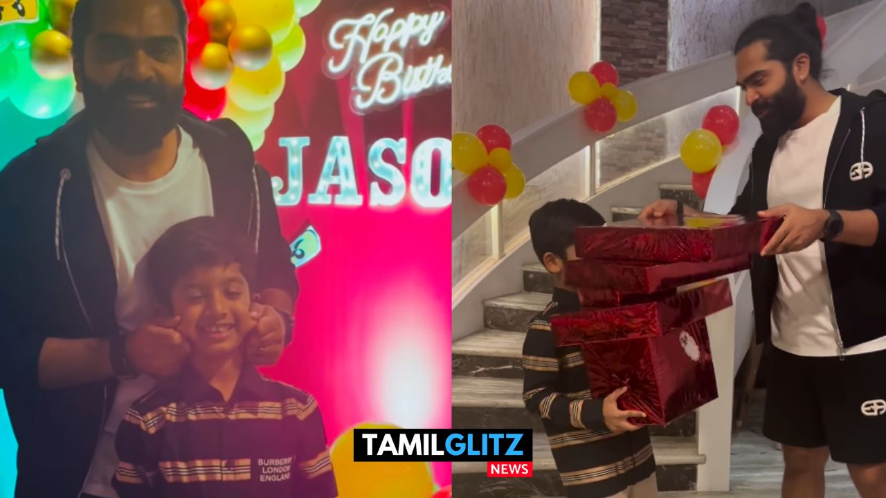 Happy Birthday என் செல்ல மருமகனே...! தங்கை மகனின் பிறந்தநாளை கொண்டாடிய தாய்மாமன் சிம்பு..! 79