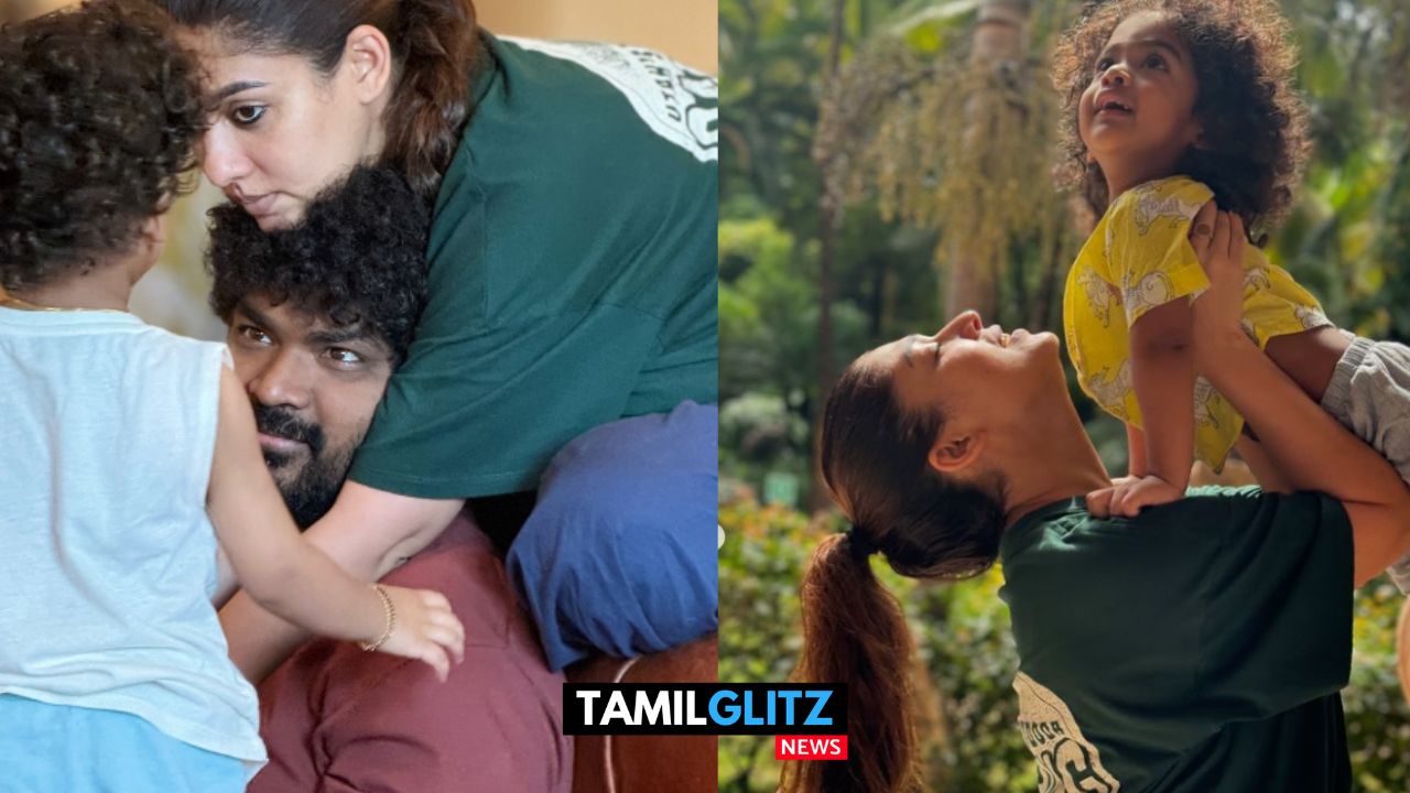 அம்மா வந்துட்டேன் செல்லங்களா..! ஷூட்டிங் முடிந்து வீட்டிற்கு வந்து மகன்களுடன் விளையாடும் நயன்தாரா..! 25