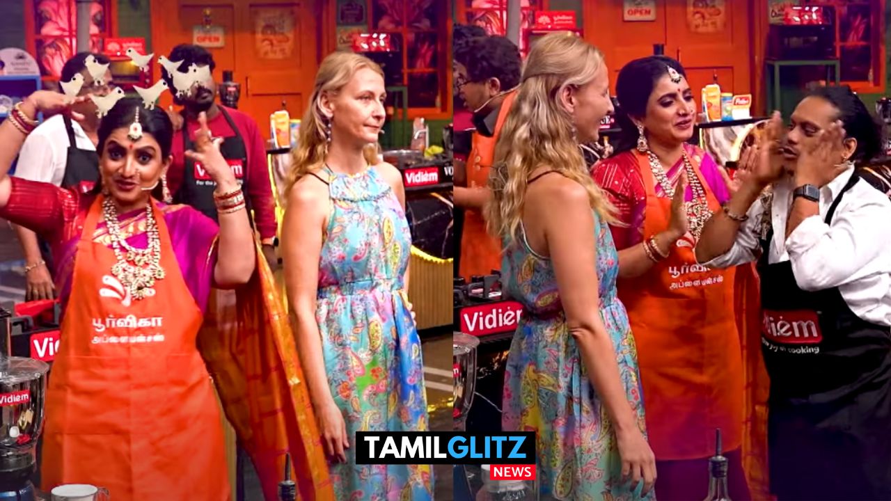 வெளிநாட்டு காரர்களை போட்டியாளர்களிடம் ஒப்படைத்த செஃப்..! சமைக்க போராடும் குக்குகள் மற்றும் கோமாளிகள்..! 45
