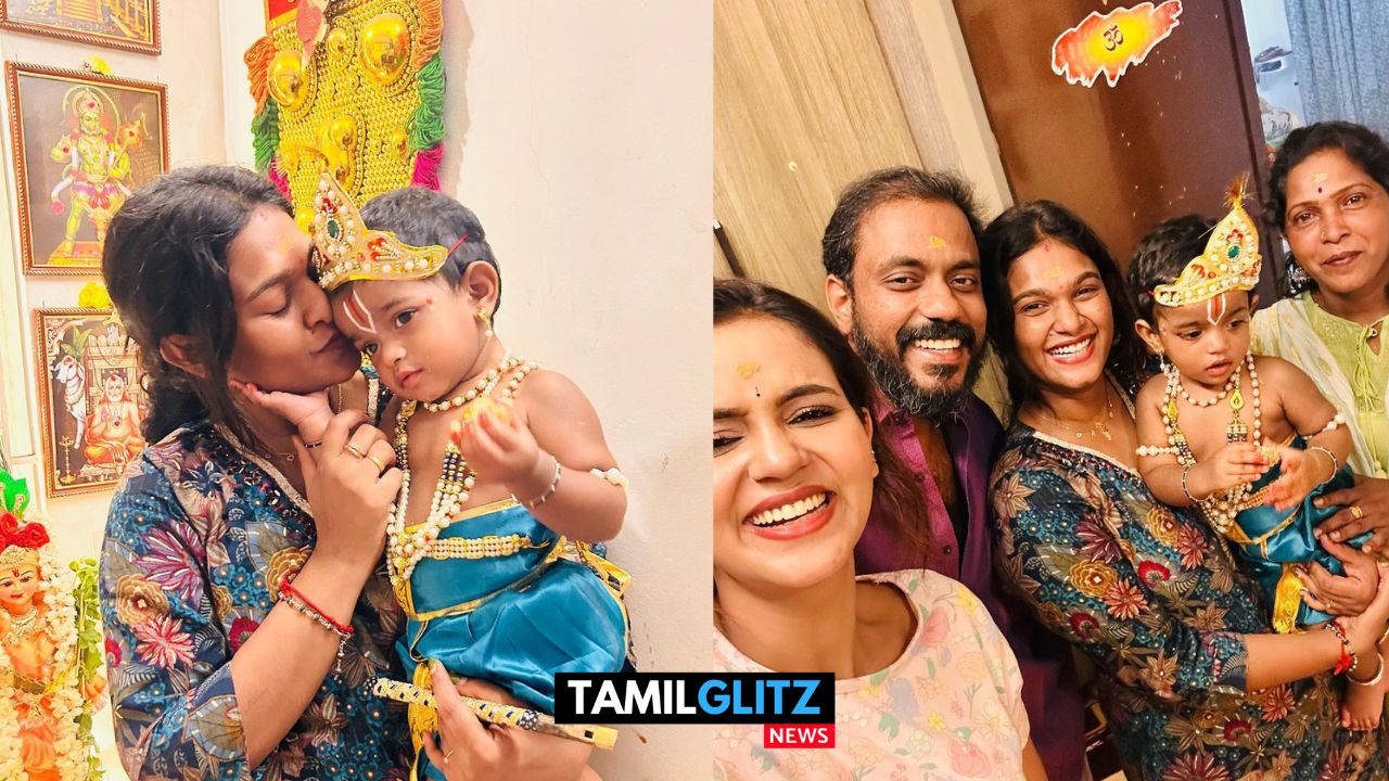 கோலாகலமாக நடைபெற்ற சீரியல் நடிகை நட்சத்திரா வீட்டு கிருஷ்ணர் ஜெயந்தி கொண்டாட்டம்..! முதல் ஆளாக கலந்துகொண்ட கயல் சைத்ரா ரெட்டி..! 1