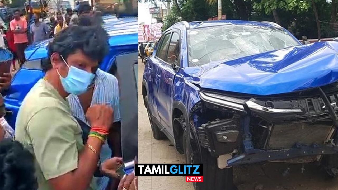 நடிகர் ஜீவா சென்ற கார் விபத்தில் சிக்கியது..! மனைவியுடன் சென்ற பொழுது விபத்து..! 1