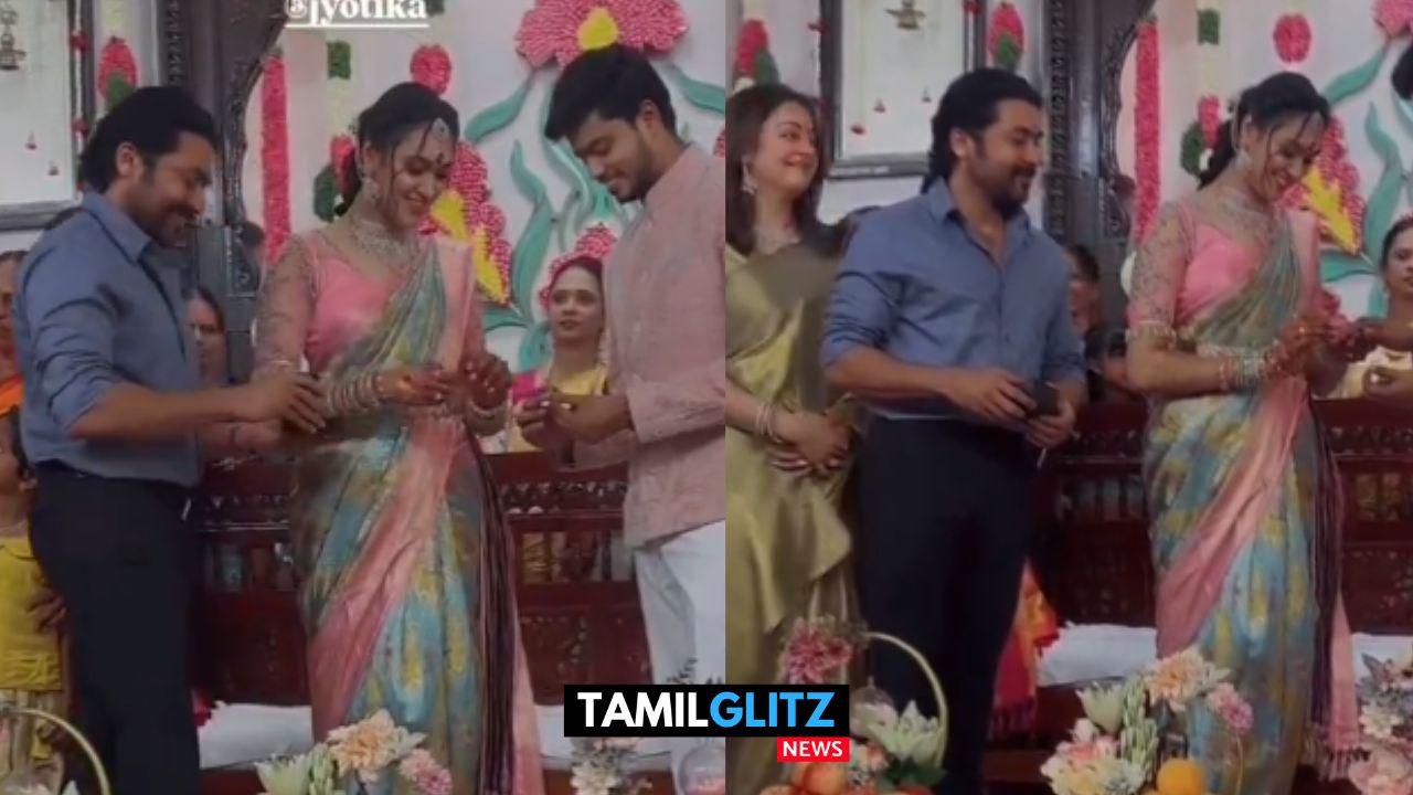 பார்த்து வாம்மா Jo..! மனைவி Jyothika உடன் உறவினர் திருமணத்திற்கு வந்த நடிகர் Suriya..! 65