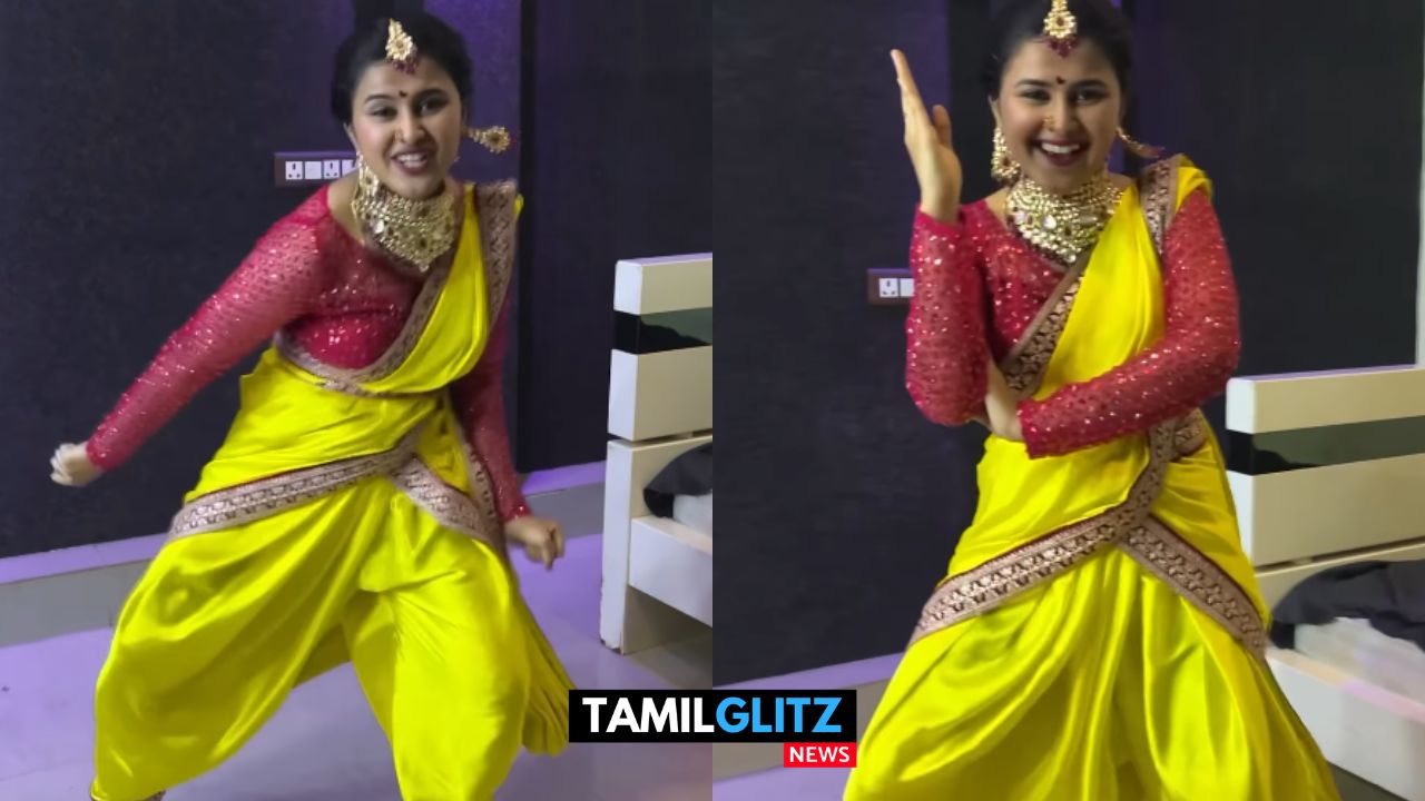 ட்ரெண்டிங் பாட்டுக்கு குத்தாட்டம் போட்ட பாண்டியன் ஸ்டோர்ஸ் ராஜி..! வெறித்தனமாக வைரலாகும் வீடியோ..! 1