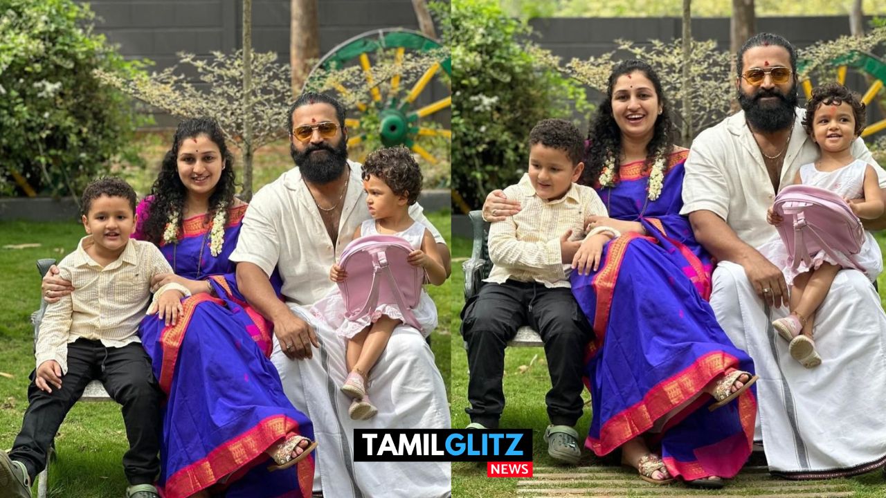 குடும்பத்துடன் விநாயகர் சதுர்த்தியை வீட்டில் கொண்டாடிய காந்தார நாயகன் ரிஷப் ஷெட்டி..! 13