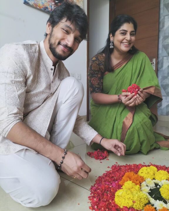 மனைவி Manjima உடன் ஓணம் பண்டிகையை கொண்டாடிய நடிகர் Gautham Karthik..! 3