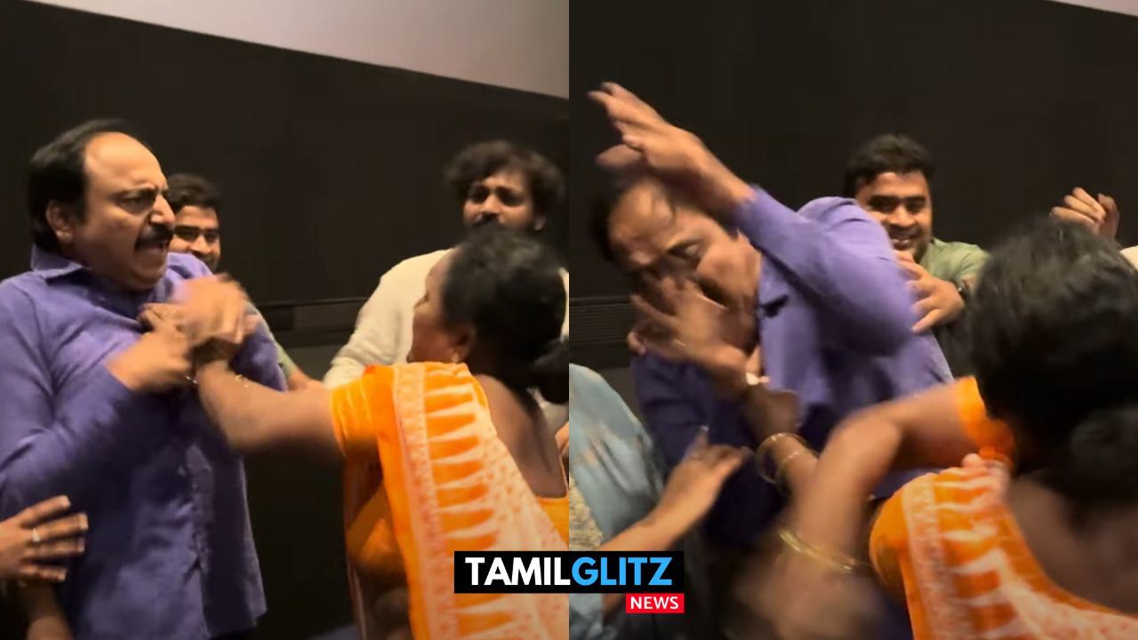 தியேட்டருக்கு வந்த வில்லன்..! பாய்ந்து பாய்ந்து அடித்த பெண்..! வைரலாகும் வீடியோ..! 103