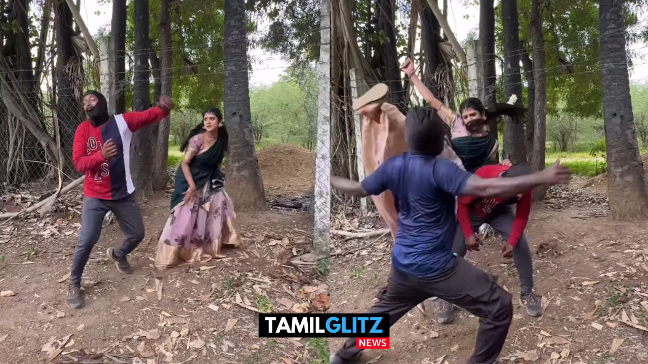 நான் புருஸ்லீ தங்கச்சிடா..! இந்தா வாங்கிக்கோ..! பறந்து பறந்து சண்டையிடும் மருமகள் சீரியல் நாயகி..! 35