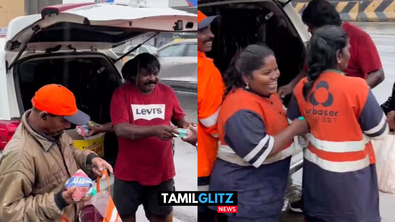 கனமழை வெள்ளத்திலும் வேலை பார்க்கும் தூய்மை பணியாளர்கள்..! உணவு வழங்கிய இமான் அண்ணாச்சி..! 69
