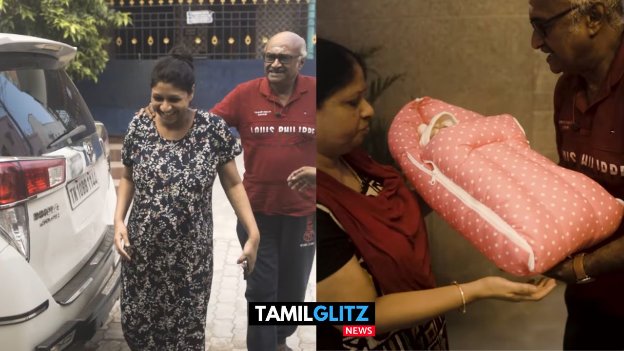 முதல் முறையாக பேத்தியை வீட்டிற்கு வரவேற்ற எம்எஸ் பாஸ்கர்...! வைரலாகும் அழகிய வீடியோ..! 13