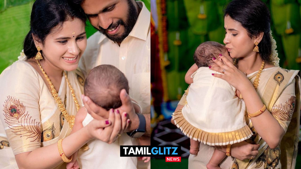 மகளுக்கு பெயர் சூட்டு விழா நடத்திய பாக்கியலட்சுமி சீரியல் நடிகை ரித்திகா..! வெளியான அழகிய புகைப்படங்கள்..! 77