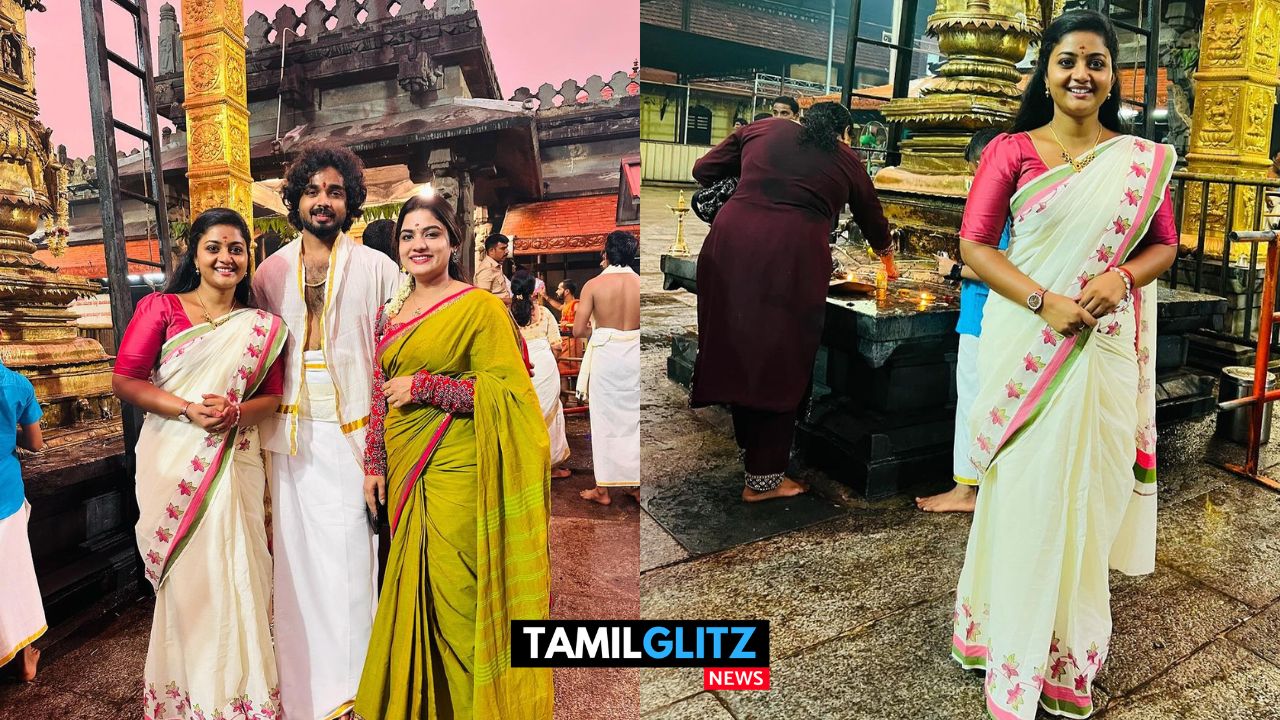 குடும்பத்துடன் கேரளா கோவிலில் சிறகடிக்க ஆசை நடிகை கோமதி சாமி தரிசனம்..! 113