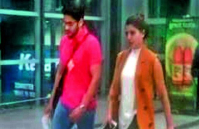 Samantha & Naga Chaitanya have been spotted visiting a multiplex to watch A. Aa Movie.