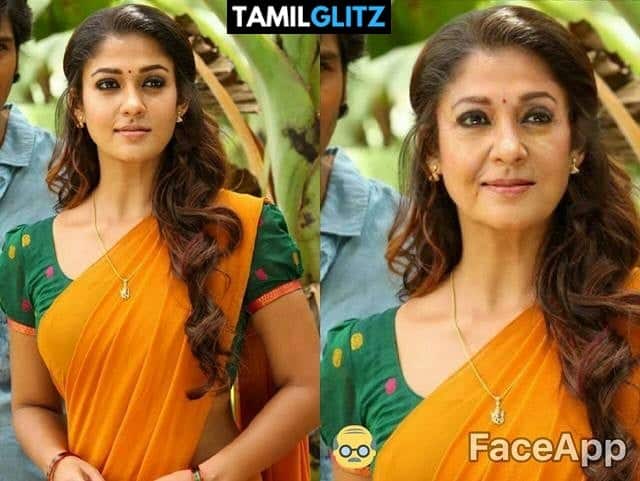 Top 10 Tamil Actress as Grandma - Faceapp Edit 1