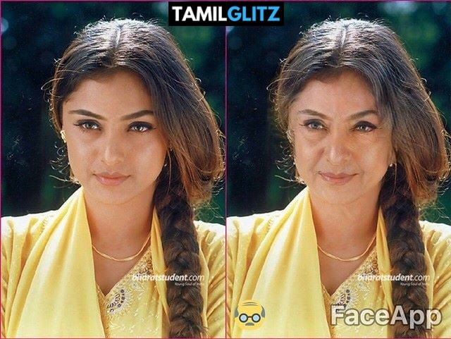 Top 10 Tamil Actress as Grandma - Faceapp Edit 1