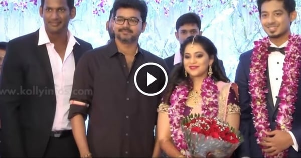 Vijay & Rajinikanth At Vishal's sister Wedding Reception 1