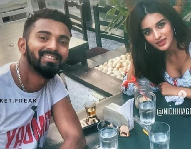 KL Rahul with Bollywood actress Niddhi Agarwal 1